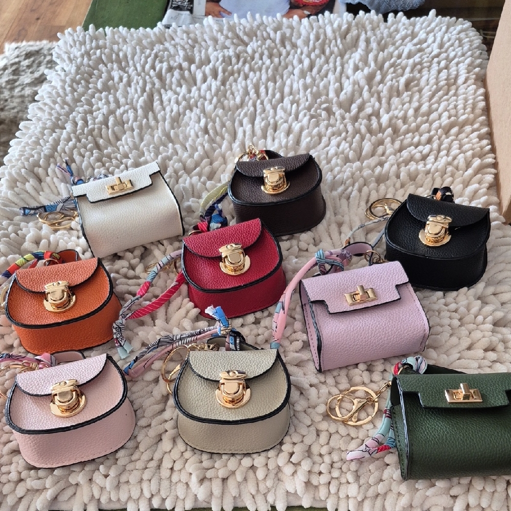 Mini PVU Leather Bag Keychains- 2 Styles and 7 Colors. Buy 2 Get 1 Free